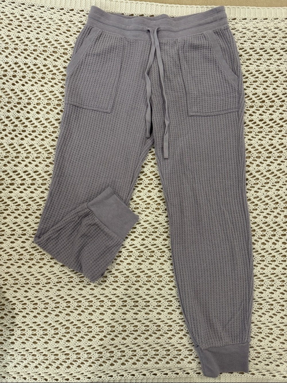 Splendid lilac waffle knit joggers, S